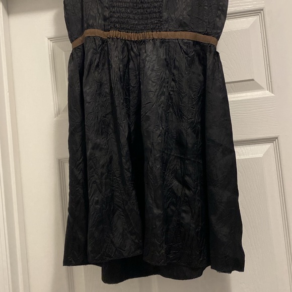 NWT Free people strapless black zipper front crinkle dress. Size 12. - Picture 9 of 14